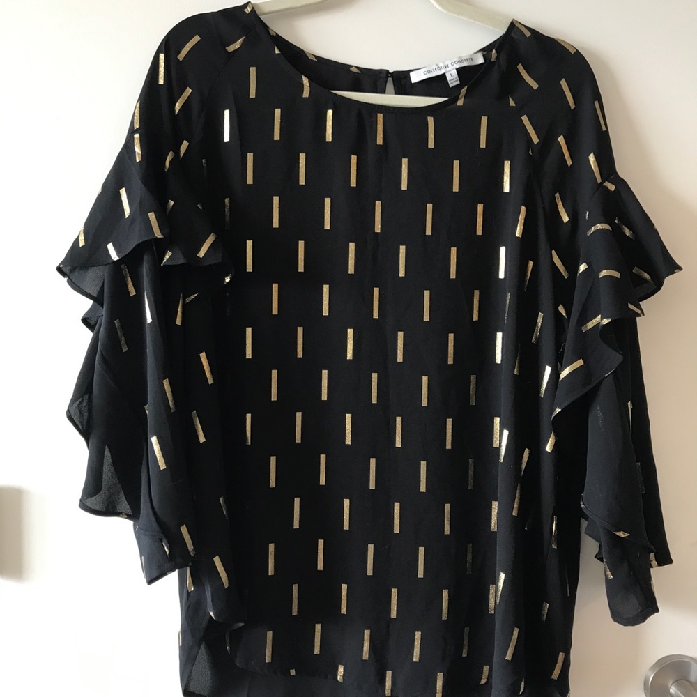 Collective Concepts black & gold NYE party top